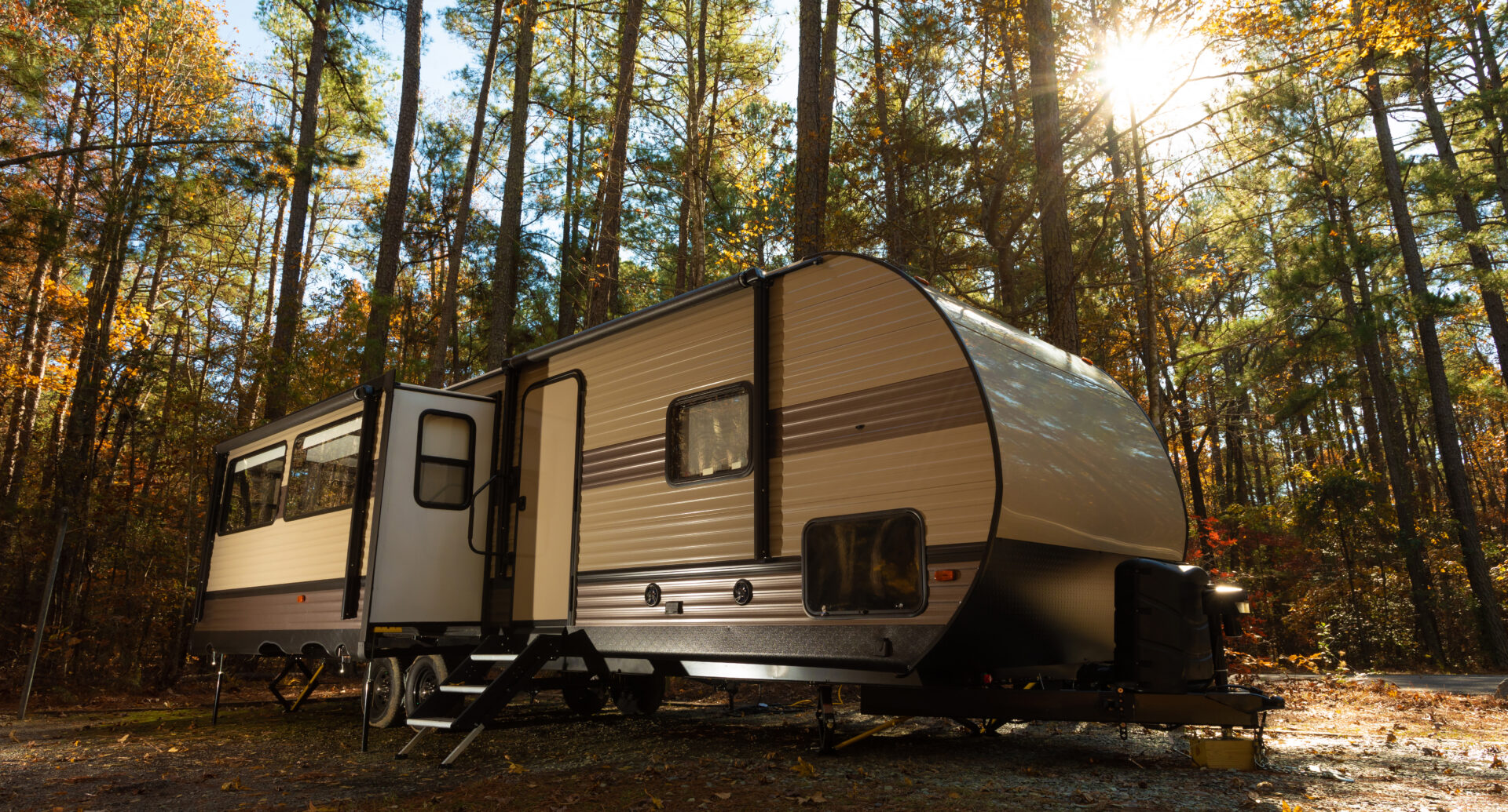 RV campsite at jordan Lake in North Carolina